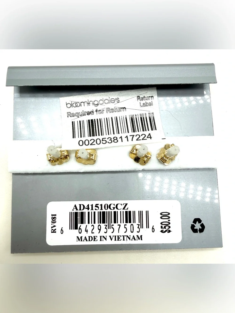 NWT Nadri Chateau Set of 4 Baguette CZ Stud Earrings